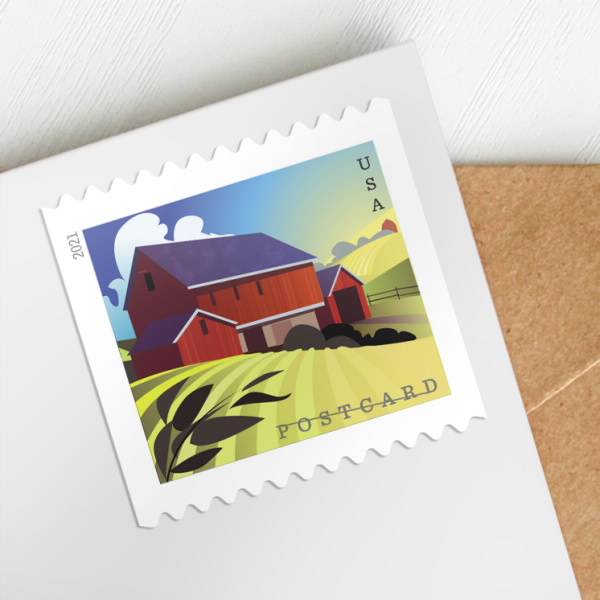 Postcard Stamps 2021 Barns-Rural America Series, Postcard Rate