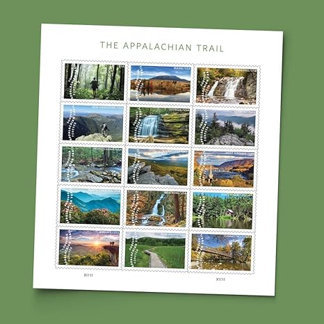 Forever Stamps 2025 Appalachian Trail-Scenic Landscapes, First-Class Postage