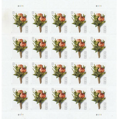 Forever Stamps 2017 Boutonniere-Wedding Invitation, First-Class Postage