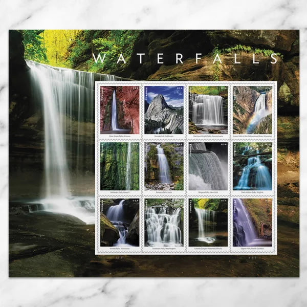 Forever Stamps 2019 Waterfalls-Scenic Nature Series, First-Class Postage