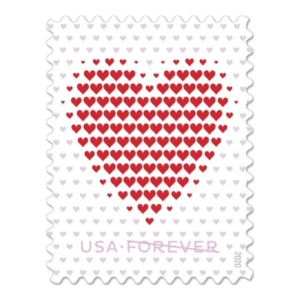 Forever Stamps 2020 Made of Hearts-Love Message, First-Class Postage