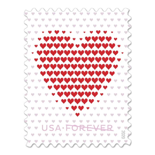 Forever Stamps 2020 Made of Hearts-Love Message, First-Class Postage