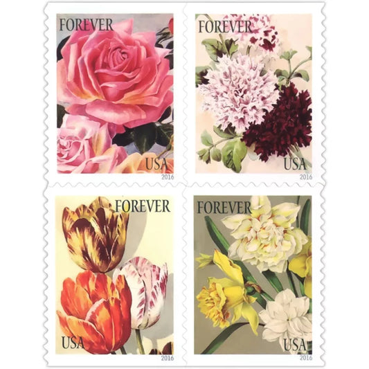 Forever Stamps 2016 Botanical Art-Flower Illustration Collection, First-Class Postage