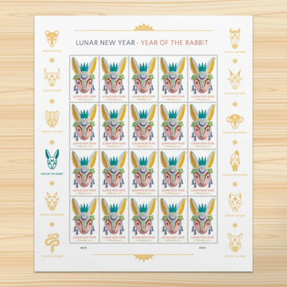 Forever Stamps 2023 Lunar New Year-Year of the Rabbit, Holiday Celebration, First-Class Postage