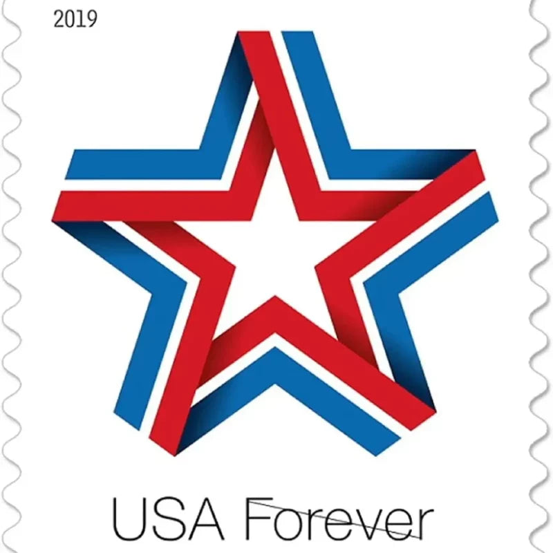 Forever Stamps 2019 Star Ribbon-Patriotic Symbol, First-Class Postage
