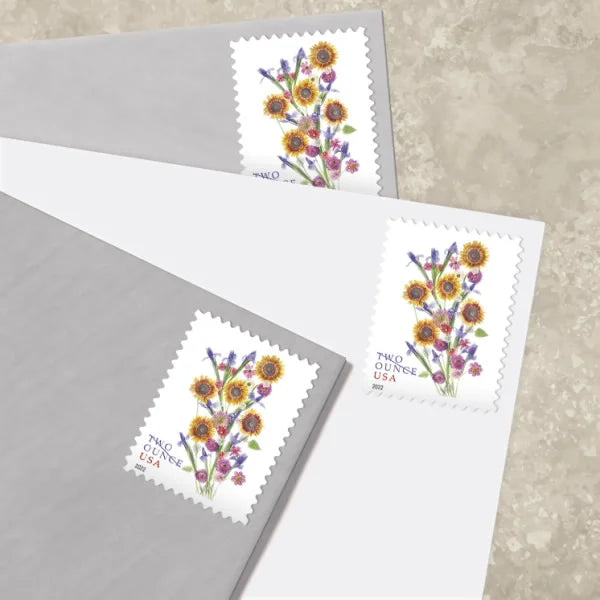 Two-Ounce Stamps 2022 Sunflower Bouquet-Wedding Invitation, First-Class Rate