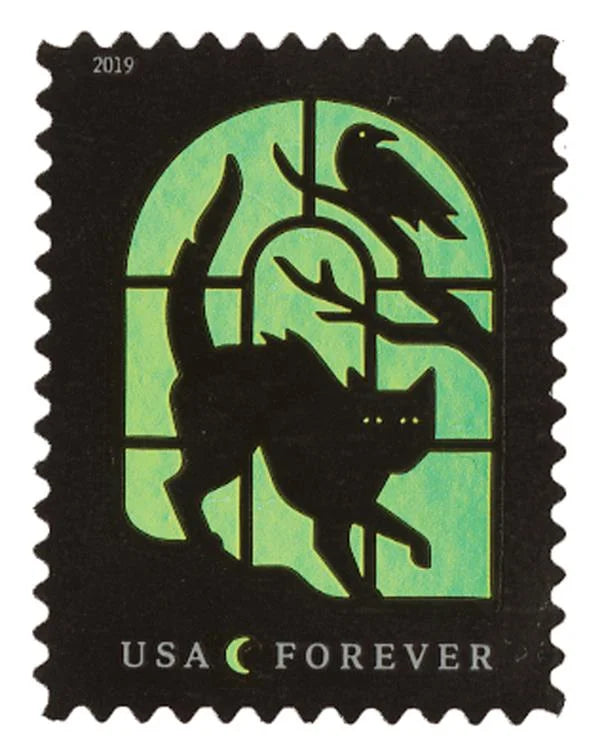 Forever Stamps 2019 Spooky Silhouettes-Halloween Holiday, First-Class Postage