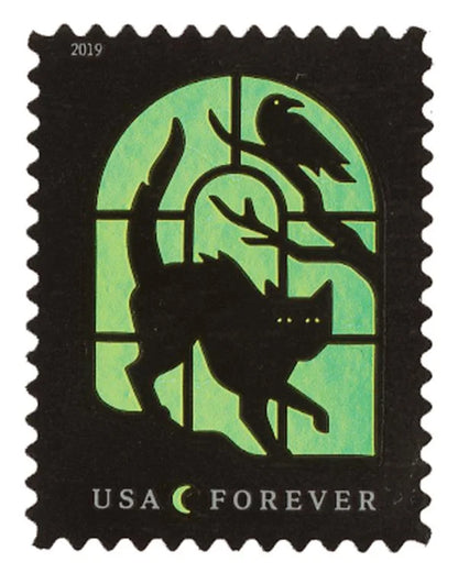 Forever Stamps 2019 Spooky Silhouettes-Halloween Holiday, First-Class Postage
