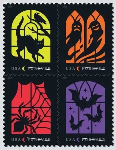 Forever Stamps 2019 Spooky Silhouettes-Halloween Holiday, First-Class Postage
