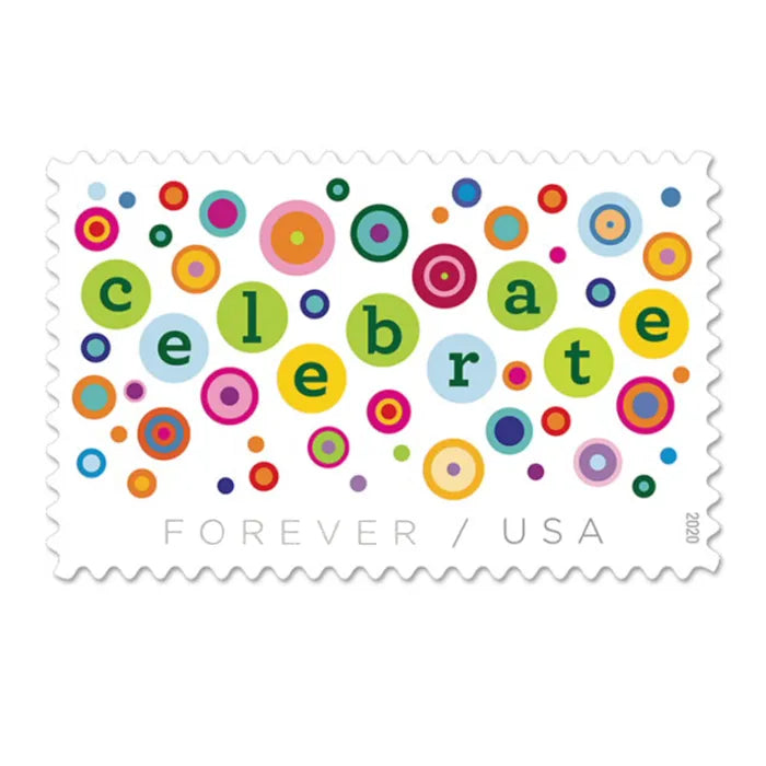 Forever Stamps 2020 Let¡¯s Celebrate!-Celebration Greetings, First-Class Postage