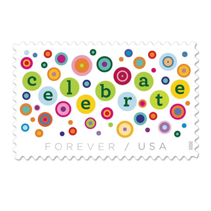 Forever Stamps 2020 Let¡¯s Celebrate!-Celebration Greetings, First-Class Postage
