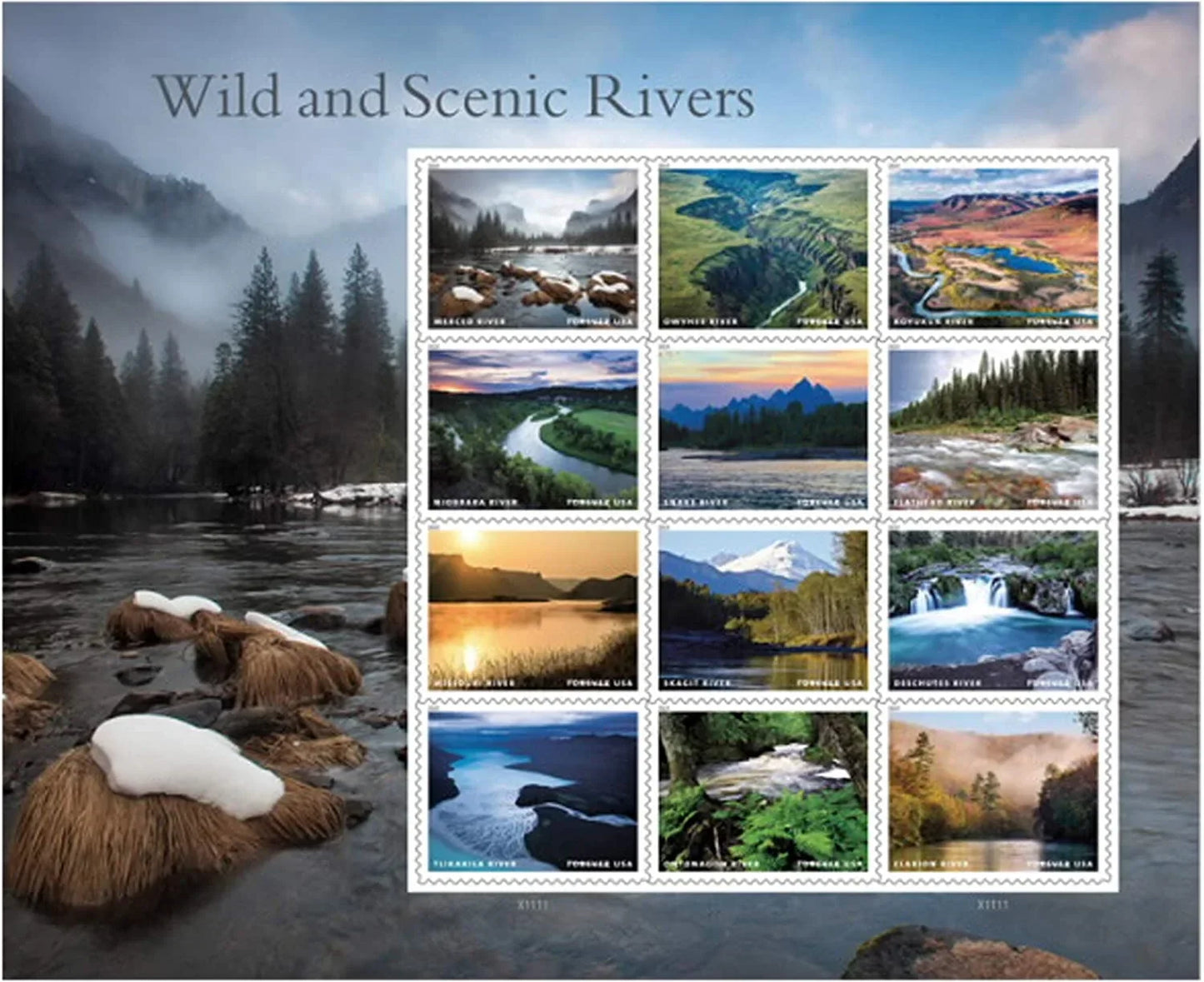 Forever Stamps 2019 Wild and Scenic Rivers-Natural Beauty Series, First-Class Postage