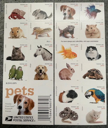 Forever Stamps 2016 Pets-Animal Companions (Puppies), First-Class Postage