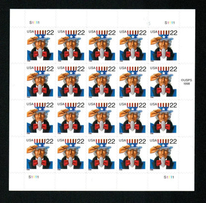 22¡é Stamps 1998 Uncle Sam-Patriotic Symbol, First-Class Postage