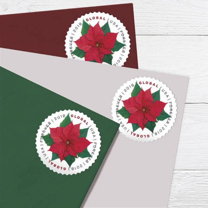 Global Forever Stamps 2018 Poinsettia-Holiday Celebration, International Rate