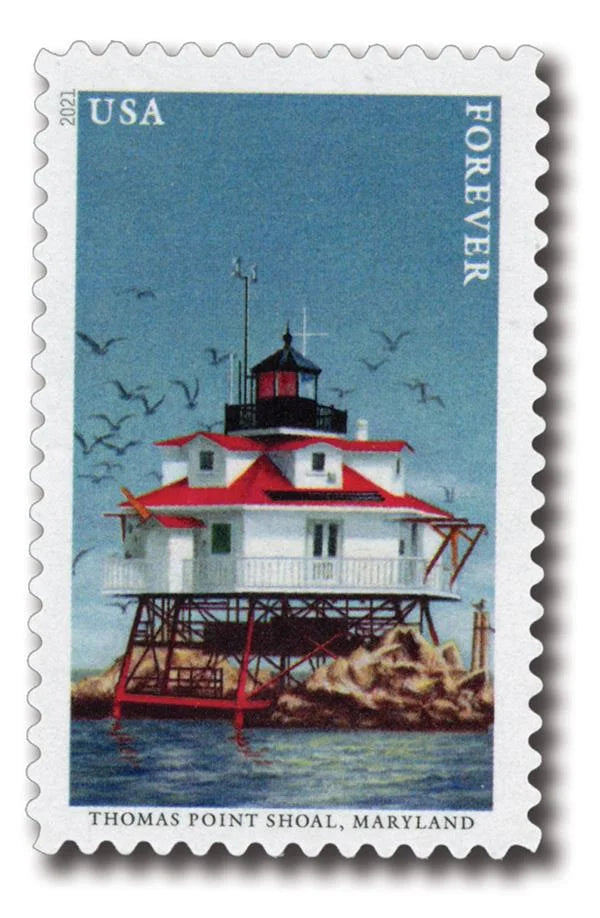 Forever Stamps 2021 Mid-Atlantic Lighthouses-Coastal Collection, First-Class Postage