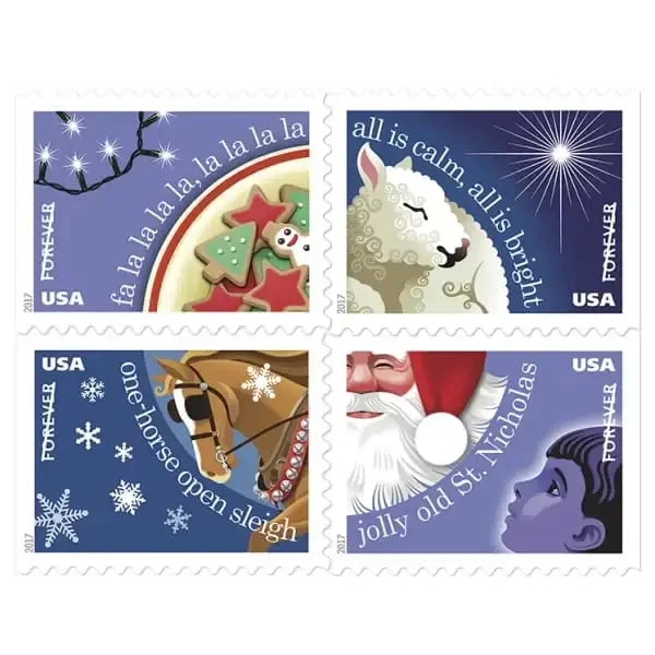 Forever Stamps 2017 Christmas Carols-Holiday Celebration, First-Class Postage