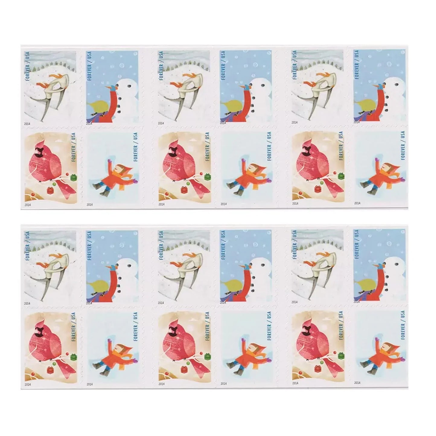 Forever Stamps 2014 Winter Fun-Holiday Celebration, First-Class Postage
