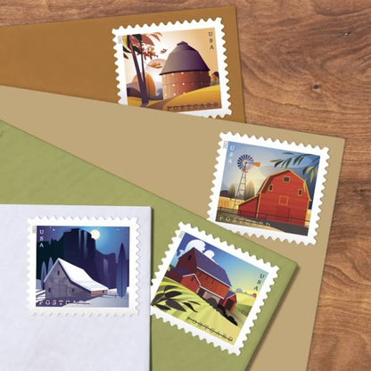Postcard Stamps 2021 Barns-Rural America Series, Postcard Rate