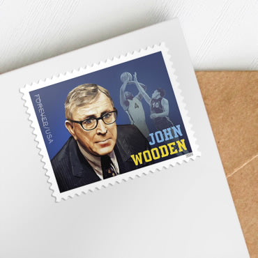 Forever Stamps 2024 John Wooden-Basketball Coach, Commemorative Issue, First-Class Postage