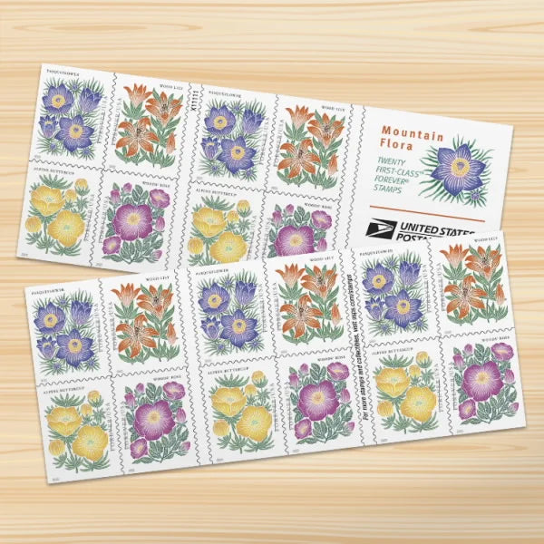 Forever Stamps 2022 Mountain Flora-Nature & Wildlife Series, First-Class Postage