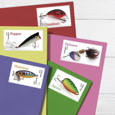 Forever Stamps 2025 Freshwater Fishing Lures-Outdoor Recreation, First-Class Postage