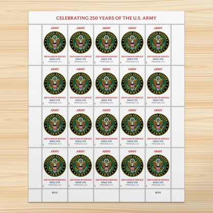 Forever Stamps 2025 Army-250 Years of Service, Honor & Service, First-Class Postage