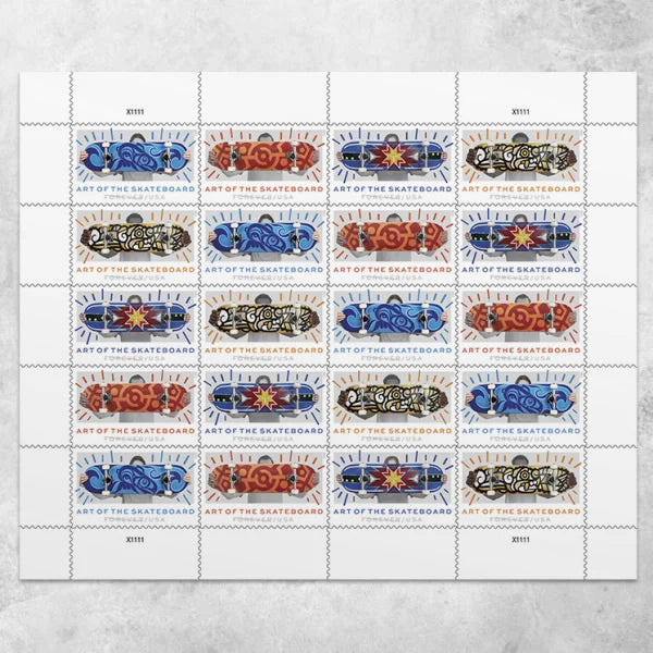 Forever Stamps 2023 Art of the Skateboard-Contemporary Art Collection, First-Class Postage