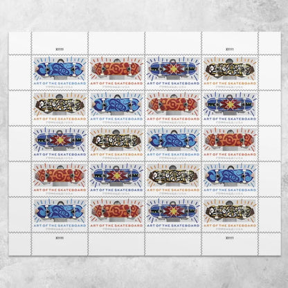Forever Stamps 2023 Art of the Skateboard-Contemporary Art Collection, First-Class Postage