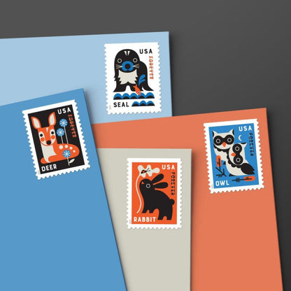 Forever Stamps 2025 Baby Wild Animals-Nature Series, First-Class Postage